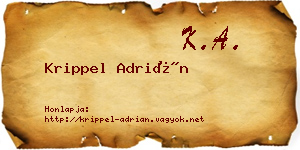 Krippel Adrián névjegykártya